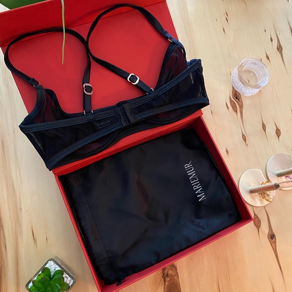 NWOT 🖤 MARIEMUR MARGARETH BRA 34B BLACK GOLD - Picture 5 of 8